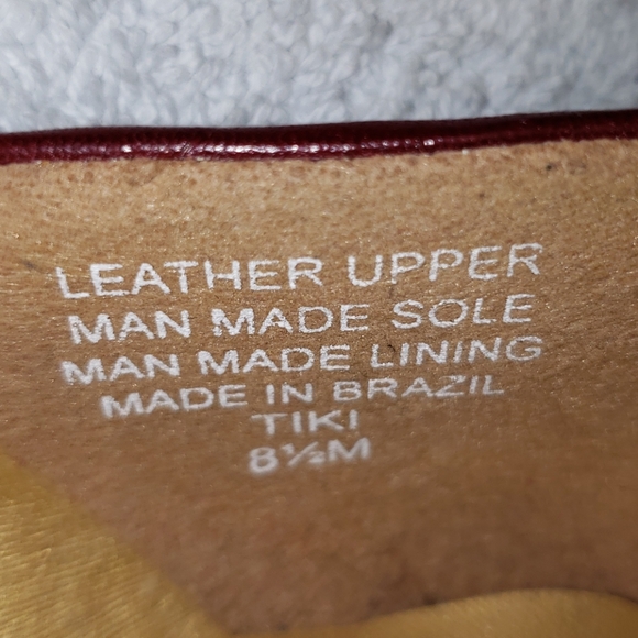 Massimo Red Leather square toe, block heels, 8.5 - Picture 14 of 14